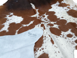 Brown & White Cowhide Rug #1456