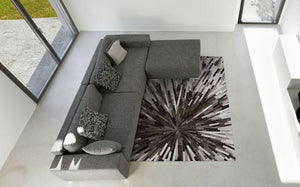 Stripe Blocks Handmade Patchwork Cowhide Rug