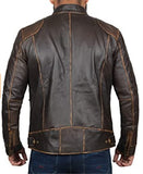 Vintage Cowhide Distressed Leather Jacket