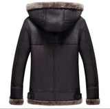 B3 Aviator Flight Fur Bomber Jacket With Hood