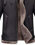 B3 Aviator Flight Fur Bomber Jacket With Hood