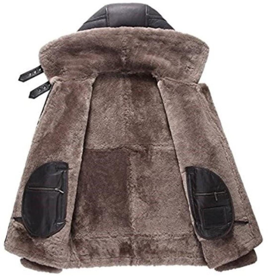 B3 Aviator Flight Fur Bomber Jacket With Hood