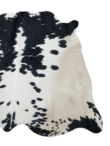 Black Spots On White Cowhide Rug #1478