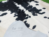 Black Spots On White Cowhide Rug #1478
