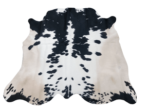 Black Spots On White Cowhide Rug #1478