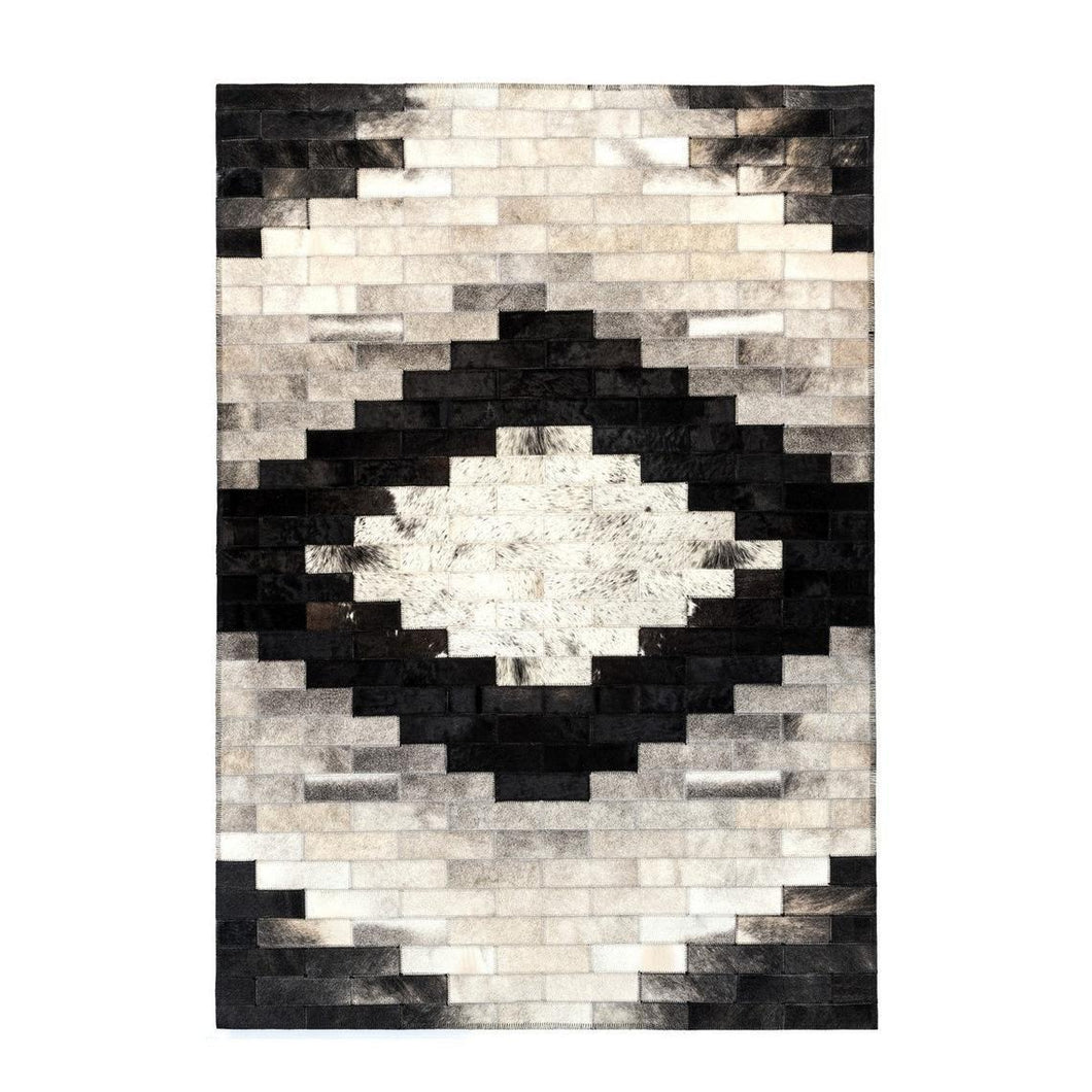 Brick Blocks Handmade Patchwork Cowhide Rug