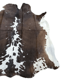 Brown & White Cowhide Rug #1553
