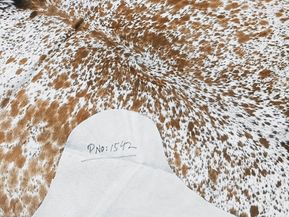 Brown Salt N Pepper Cowhide Rug #1542