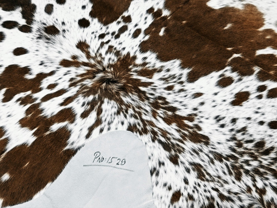 Brown Salt N Pepper On White Cowhide #1528