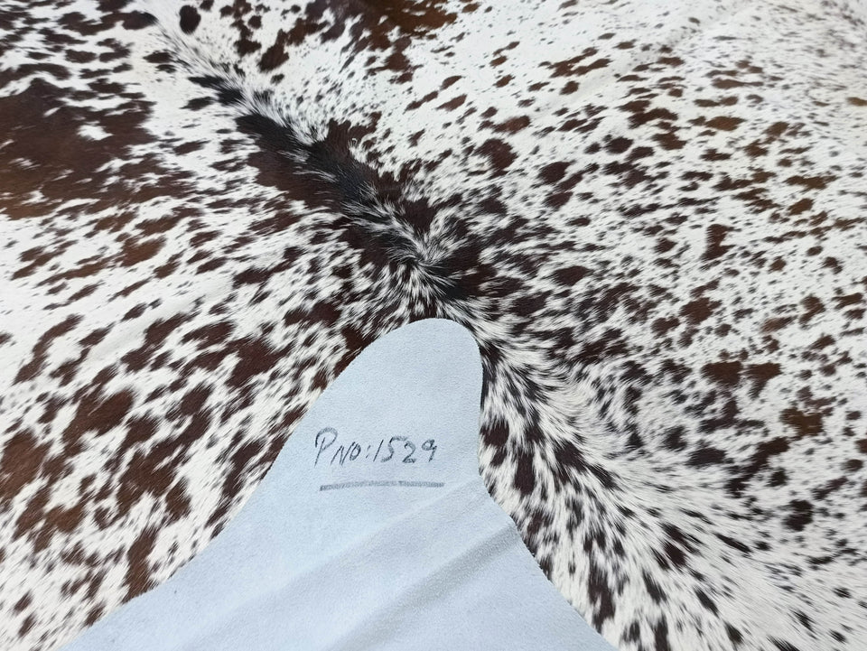 Brown Salt N Pepper On White Cowhide #1529