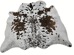Brown Salt N Pepper On White Cowhide #1528