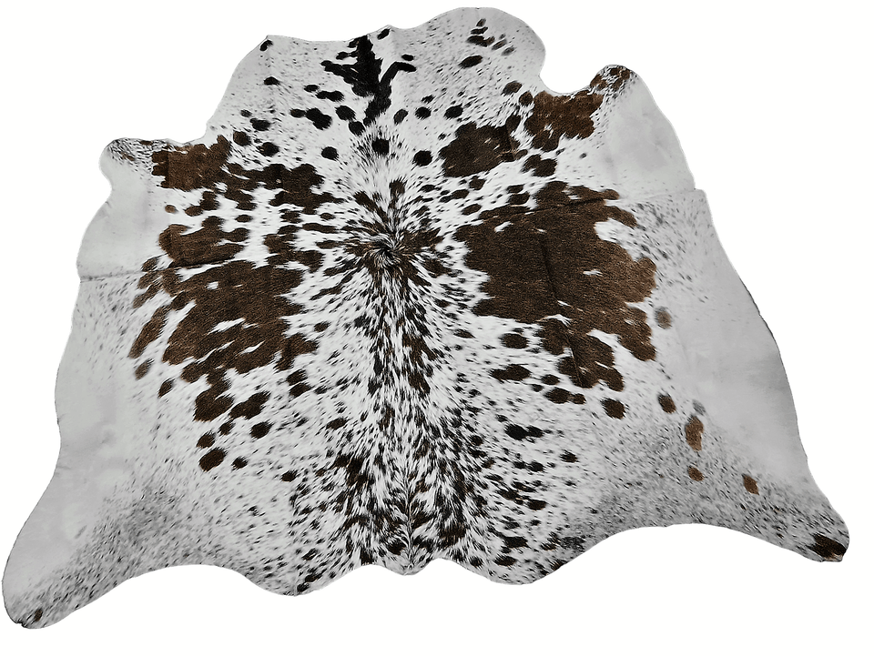 Brown Salt N Pepper On White Cowhide #1528