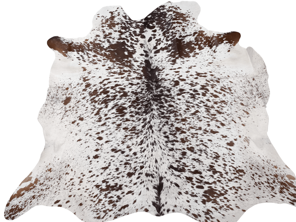 Brown Salt N Pepper On White Cowhide #1529