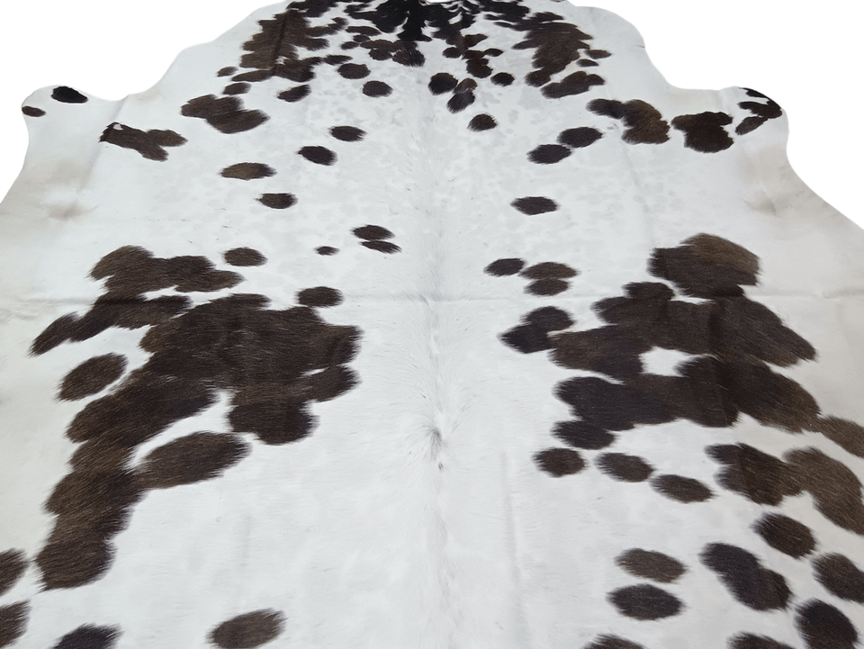 Brown Spots On White Cowhide Rug #1505