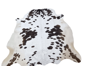 Brown Spots On White Cowhide Rug #1505