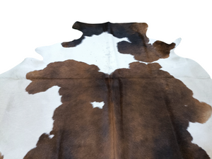 Brown & White Cowhide Rug #1458