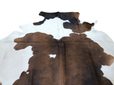 Brown & White Cowhide Rug #1458
