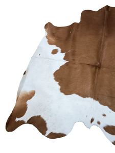 Brown & White Cowhide Rug #1451