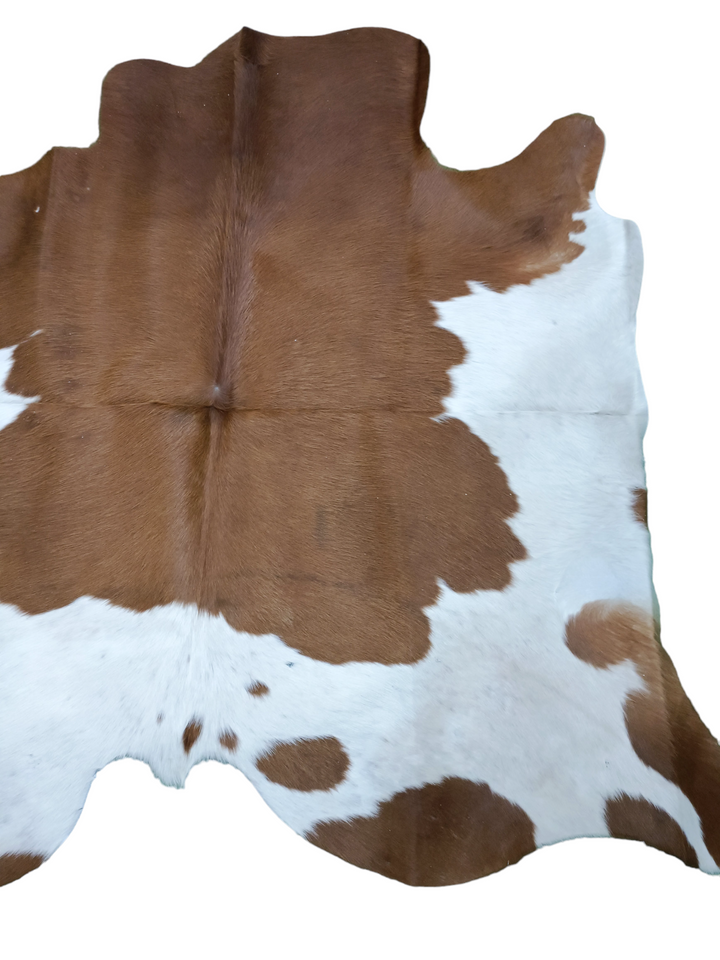 Brown & White Cowhide Rug #1451