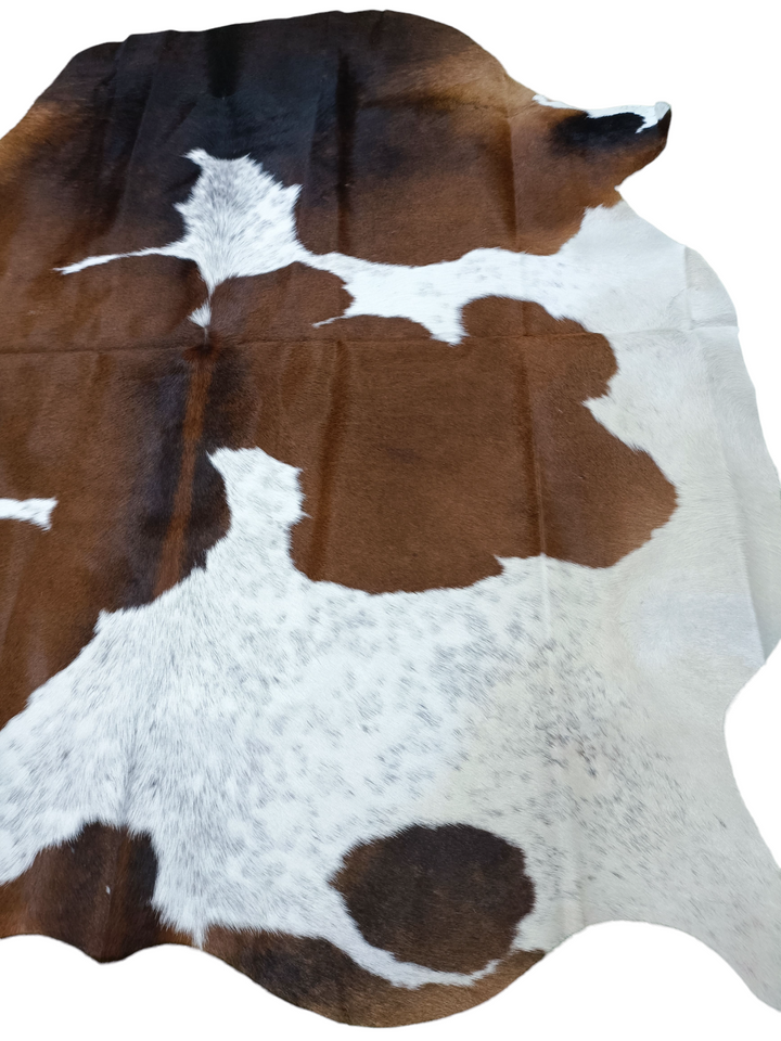 Brown & White Cowhide Rug #1460