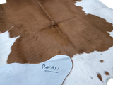 Brown & White Cowhide Rug #1451