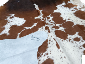 Brown & White Cowhide Rug #1456