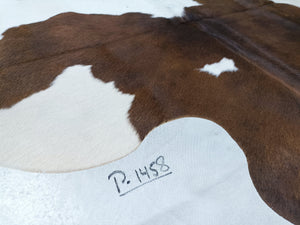 Brown & White Cowhide Rug #1458