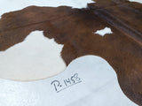 Brown & White Cowhide Rug #1458
