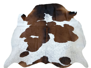Brown & White Cowhide Rug #1460
