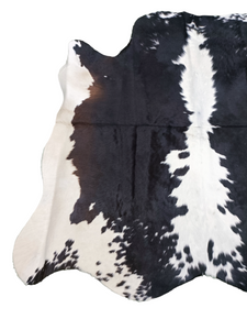Dark Brown & White Cowhide Rug #1462
