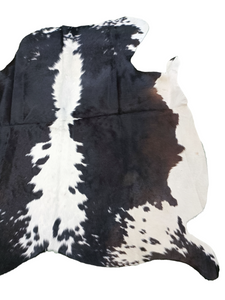 Dark Brown & White Cowhide Rug #1462