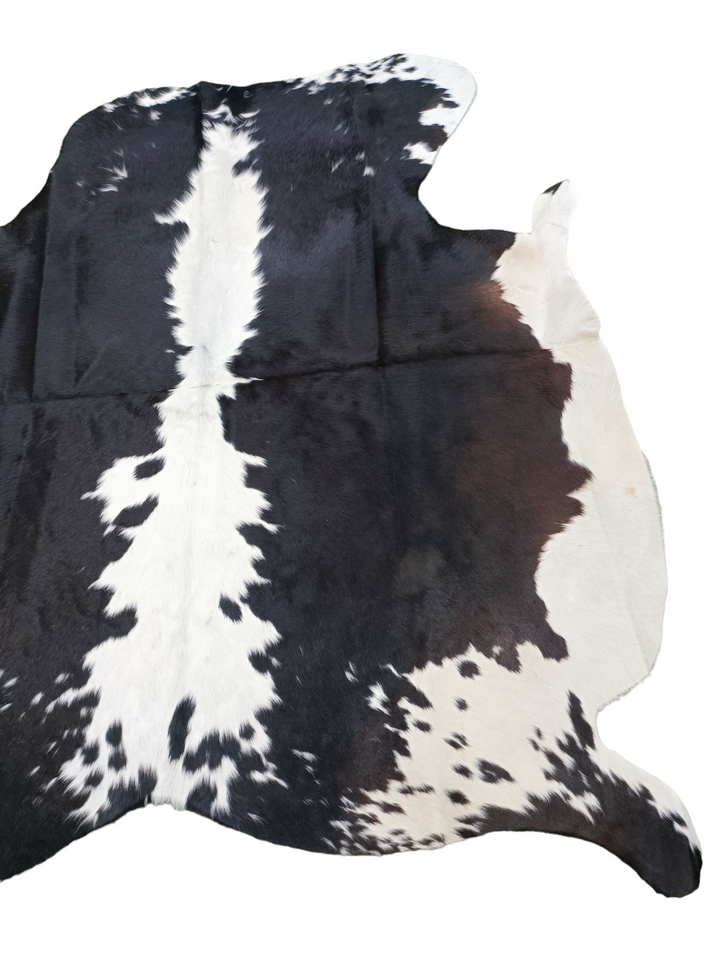 Dark Brown & White Cowhide Rug #1462