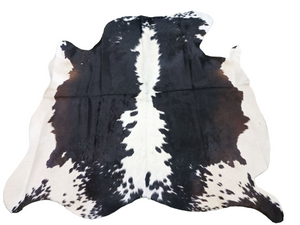 Dark Brown & White Cowhide Rug #1462