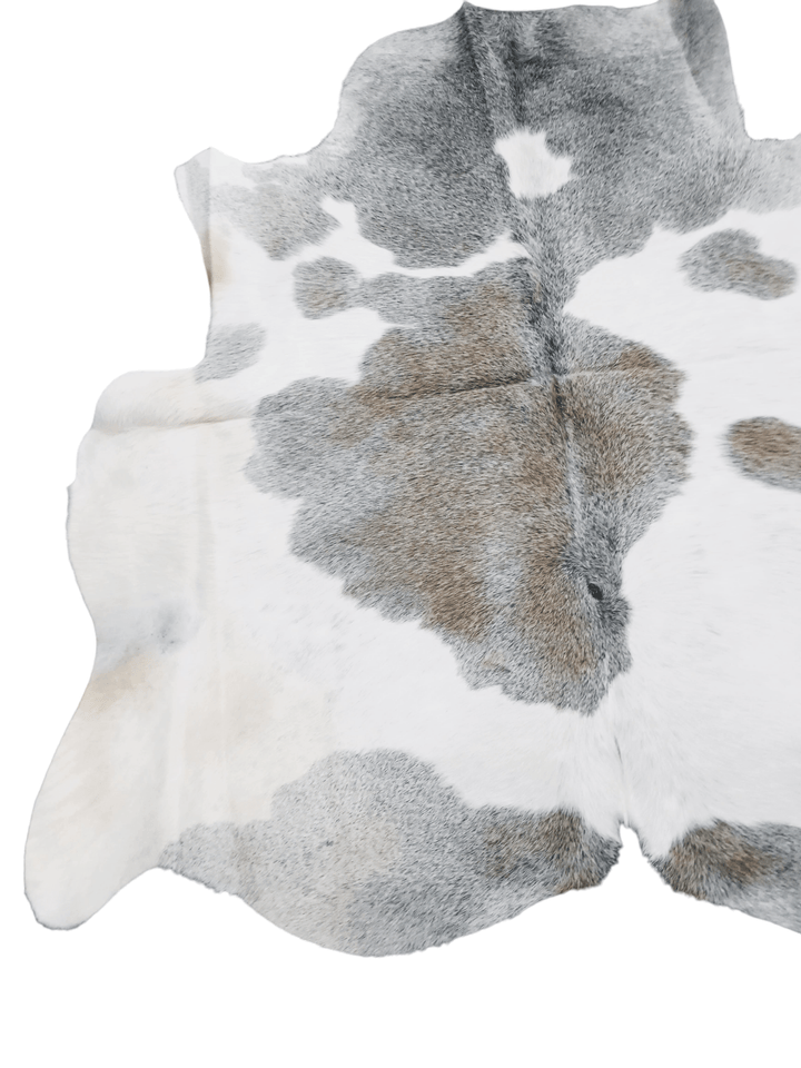 Grey & White Cowhide Rug #1513