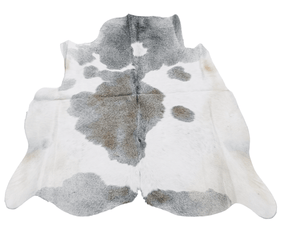 Grey & White Cowhide Rug #1513
