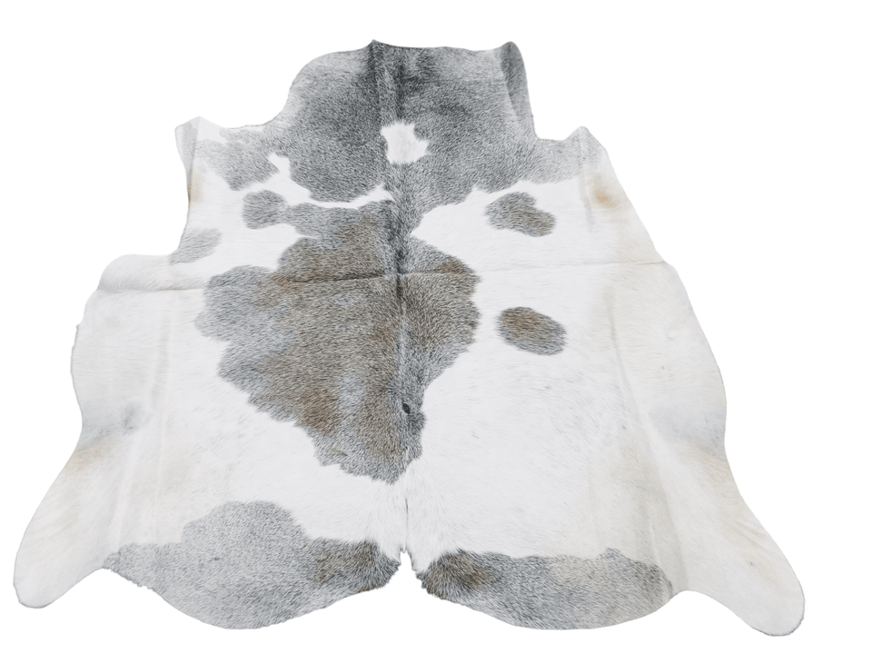 Grey & White Cowhide Rug #1513