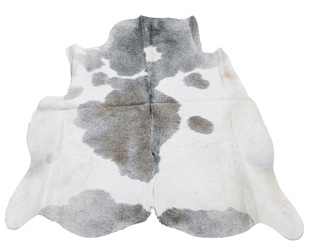 Grey & White Cowhide Rug #1513