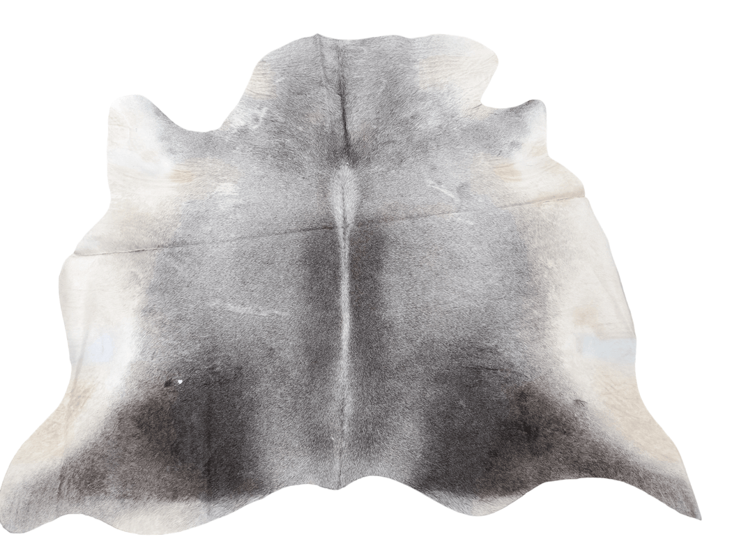 Grey & White Cowhide Rug #1518