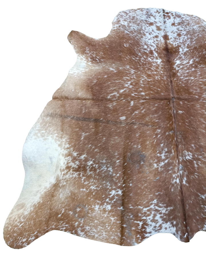 Salt N Pepper Brown & White Cowhide Rug #1453