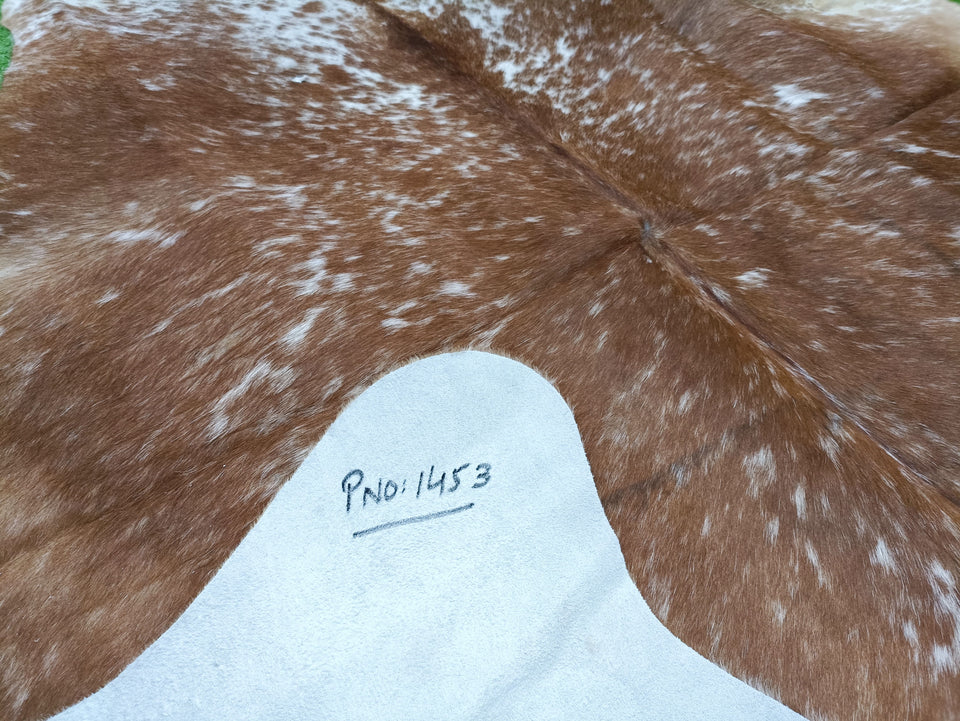Salt N Pepper Brown & White Cowhide Rug #1453
