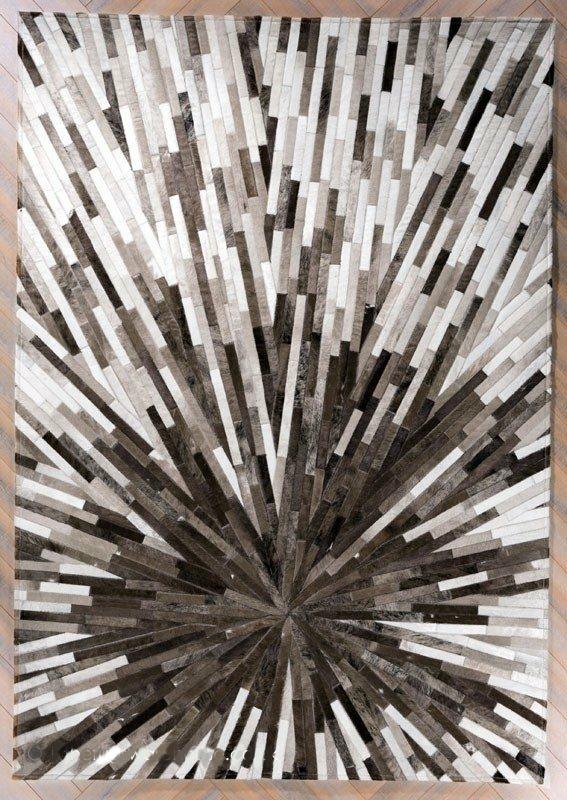 Stripe Blocks Handmade Patchwork Cowhide Rug