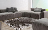 Stripe Blocks Handmade Patchwork Cowhide Rug