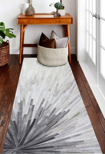 Stripe Blocks Handmade Patchwork Cowhide Rug