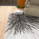 Stripe Blocks Handmade Patchwork Cowhide Rug
