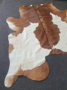 Dark Brown & White Cowhide Rug #1467