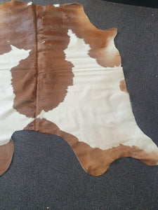 Dark Brown & White Cowhide Rug #1467