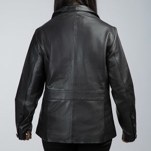 Black Leather Blazer Women