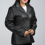 Black Leather Blazer Women