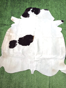 Two Large Black Spots Cowhide Rug #1347