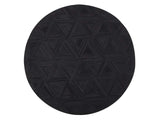Dark Black Triangle Cowhide Patchwork Round Rug
